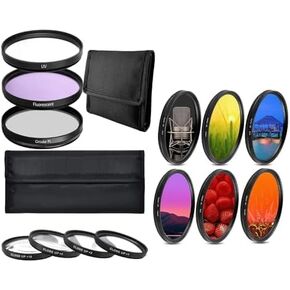 Acuvar Professional Photography 52MM Filter Kit Pack - UV Filter Kit, Macro Close-Up Lens and 6 Piece Graduated Filter Kit with Pouch for Digital Cameras & DSLR Cameras Canon, Nikon, Sony