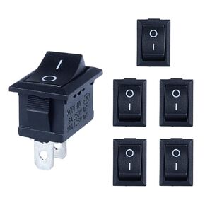 DMWD 5Pcs ON/Off Boat Rocker Switch 2-Pin 2Positions SPST Mini Switch with soldered Cables 10A 125V / 20A 12V Snap in