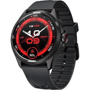 ساعة ذكية Ticwatch Pro 5 Enduro للرجال 1.43 بوصة Android Wear OS ساعة ذكية 90 ساعة بطارية 110+ أوضاع للتمرين 7/24 جهاز تتبع معدل ضربات القلب واللياقة البدنية في الهواء الطلق 5ATM GPS بوصلة Android متوافق فقط