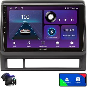 for Toyota Tacoma Radio Upgrade 2005-2015, QLED Touch Screen Car Stereo 9-inch Android 12 Head Unit Replacement with Wireless CarPlay Andriod Auto GPS Navigation 5G WiFi Build in 48EQ FM Radio(2+64G)