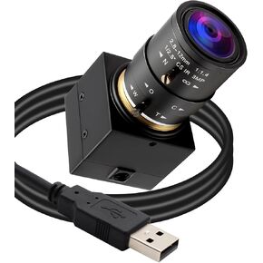 SVPRO 5-50mm Zoom Lens USB Camera 5MP 30fps High Definition Webcam Manual Focus Computer Camera 10X Optical Zoom Industrial Lightburn Camera IMX335 UVC Telescope USB Security Video Camera