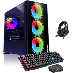 Breeze Gaming Desktop PC, Intel Core i5 11400 Processor up to 4.40GHz, Radeon RX 580 8GB, 1TB NVME SSD, 32GB DDR4 RAM 3200, 650W PSU, Wi-Fi Ready, Windows 11 Pro