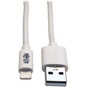 Tripp Lite Apple MFI Certified 6-Feet 2M Lightning to USB Cable Sync Charge iPhone/iPod/iPad - White (M100-006-WH)