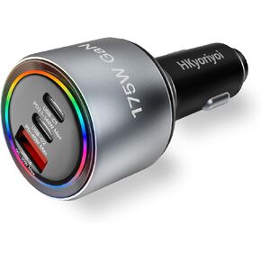 175W for iPhone 16 Car Charger USB C GaN PD3.1 140W+PD45W USB C Super Fast Car Charger Adapter Type C Fast Charging for iPhone 16 Pro Max 15 Plus Laptop MacBook Pro iPad Samsung Galaxy S24 S23