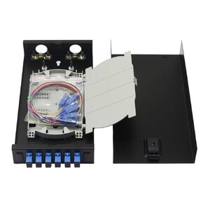 FYBOPTWU-24 Singlemode 24 Port SC-UPC Fiber Optic Rack Mount Enclosure Box & لصق مجموعة كابلات الألياف (تشمل الضفيرة والمقرنات)، 24 Core LGX Patch Panel Box Box يناسب خزانة رفوف مقاس 19 بوصة