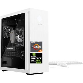 HP OMEN 25L Gaming Desktop, 6-Core AMD Ryzen 5 5600G Processor, NVIDIA GeForce GTX 1660 Super, 64GB RAM, 4TB SSD, White Lighting CPU Cooler, Wi-Fi 6, HDMI, DisplayPort, KB&Mouse, Windows 11 Home