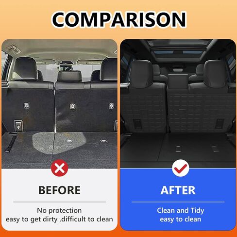 Cargo Mat with Backrest Mat Compatible with 2024 Toyota Grand Highlander Cargo Mat TPE Material Back Seat Protector Replacement for 2024 Toyota Grand Highlander Accessories in Saudi Arabia
