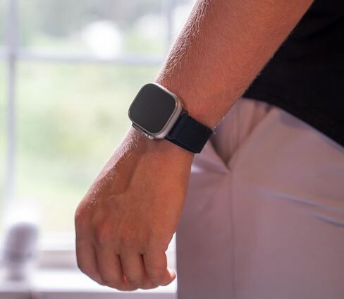 Apple Watch & Whoop Band Combo: Hybrid Athlete Band - Breathable, Odor-Resistant Nylon Strap Compatible with Apple Watch & Whoop 4.0 for Ultimate Comfort and Durability (Black) 42mm, 44mm, 45mm, 49mm in Saudi Arabia