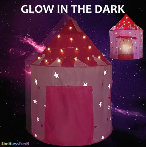 LimitlessFunN Kids Rocket Ship Tent with Star Lights & Carrying Case for Boys & Girls, Indoor & Outdoor in Kuwait