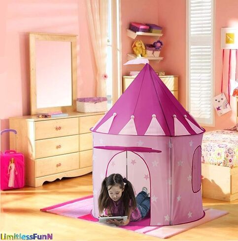 LimitlessFunN Kids Rocket Ship Tent with Star Lights & Carrying Case for Boys & Girls, Indoor & Outdoor in Kuwait