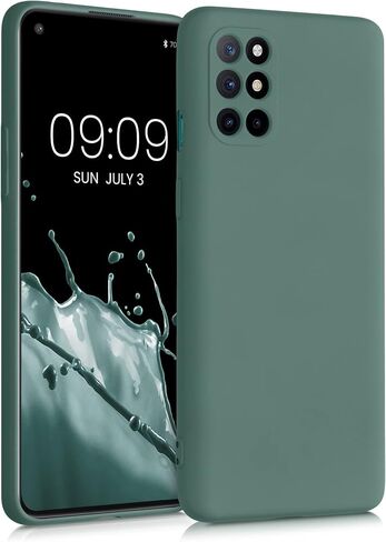حافظة kwmobile متوافقة مع حافظة OnePlus 8T - غطاء هاتف نحيف واقٍ من السيليكون TPU - أخضر غابة in Saudi Arabia