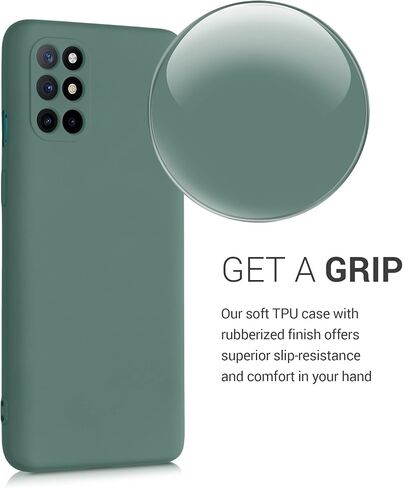 حافظة kwmobile متوافقة مع حافظة OnePlus 8T - غطاء هاتف نحيف واقٍ من السيليكون TPU - أخضر غابة in Saudi Arabia
