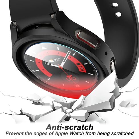 واقي شاشة متوافق مع Galaxy Watch 5 Pro، 【5+5 Pack】 طبقة واقية من الزجاج المقوى عالي الدقة وحافظة ممتصة للصدمات من البولي كربونات لساعة Samsung Galaxy Watch 5 Pro، غطاء وجه لساعة Samsung Watch 5 Pro 45 مم in Saudi Arabia