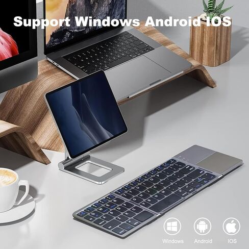 2024 Foldable Bluetooth Keyboard - Portable Keyboard, Foldable Bluetooth Wireless Keyboard with Numeric Keypad,Full-Size Travel Keyboard for Windows iOS Android Tablet Smartphone Laptop PC. in Saudi Arabia