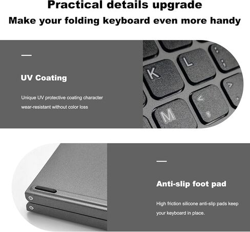 2024 Foldable Bluetooth Keyboard - Portable Keyboard, Foldable Bluetooth Wireless Keyboard with Numeric Keypad,Full-Size Travel Keyboard for Windows iOS Android Tablet Smartphone Laptop PC. in Saudi Arabia