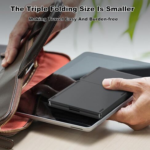 2024 Foldable Bluetooth Keyboard - Portable Keyboard, Foldable Bluetooth Wireless Keyboard with Numeric Keypad,Full-Size Travel Keyboard for Windows iOS Android Tablet Smartphone Laptop PC. in Saudi Arabia