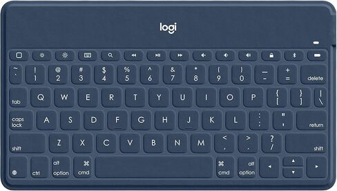 لوحة مفاتيح بلوتوث Logitech Keys-to-Go فائقة النحافة وخفيفة للغاية لأجهزة iPhone وiPad وMac وApple TV، بما في ذلك iPad Air الجيل الخامس (2022) - أزرق كلاسيكي (متجدد) in Saudi Arabia