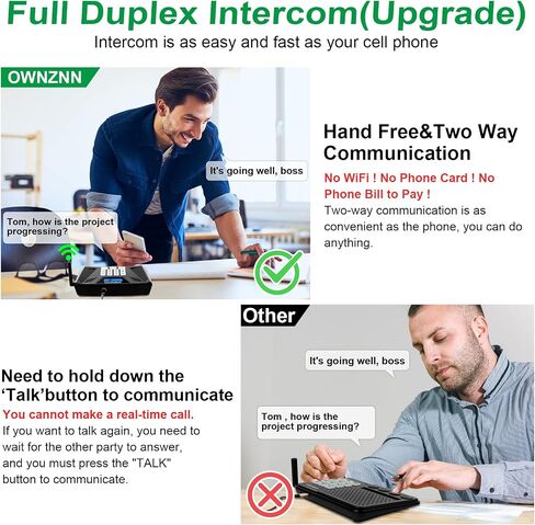 Intercoms Wireless for Home, Upgrade OWNZNN Intercom with Auto Answer, Full Duplex Intercom System Hands-Free, Wireless Intercom System for Home (Only 1 Pack, Requires 2 Units for Communication) in Saudi Arabia