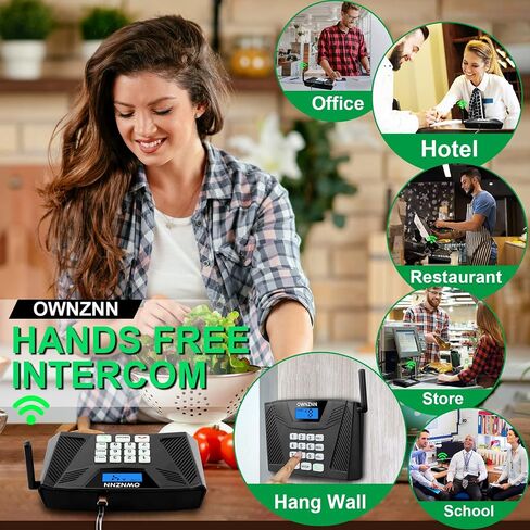Intercoms Wireless for Home, Upgrade OWNZNN Intercom with Auto Answer, Full Duplex Intercom System Hands-Free, Wireless Intercom System for Home (Only 1 Pack, Requires 2 Units for Communication) in Saudi Arabia