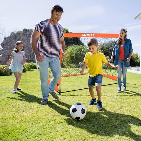 Kids Soccer Goals for Backyard Set of 2, Amoise 4 x 3 ft Portable Soccer Goal Training Equipment with Soccer Ball, Agility Ladder and Cones Pop Up Portable Soccer Set for Kids Youth Training Goals in Saudi Arabia