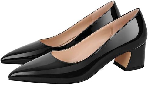 dollkiss Women's Block Heel Pumps Pointed Toe Slip on Heels in Saudi Arabia