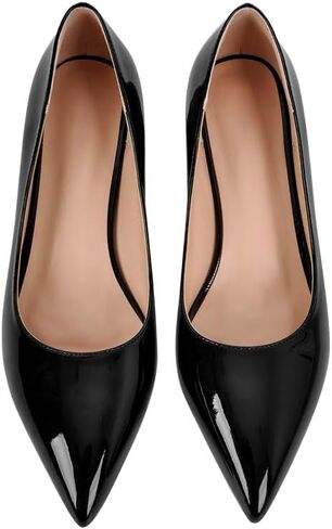 dollkiss Women's Block Heel Pumps Pointed Toe Slip on Heels in Saudi Arabia