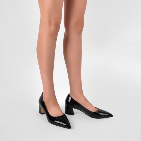 dollkiss Women's Block Heel Pumps Pointed Toe Slip on Heels in Saudi Arabia