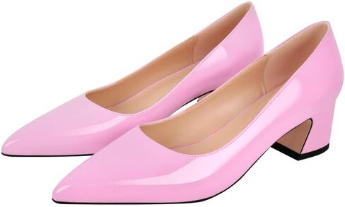 dollkiss Women's Block Heel Pumps Pointed Toe Slip on Heels in Saudi Arabia