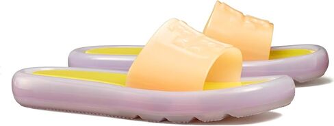 Tory Burch Women's Bubble Jelly Slides (Peach - Citron, US Footwear Size System, Adult, Women, Numeric, Medium, 7) in Saudi Arabia