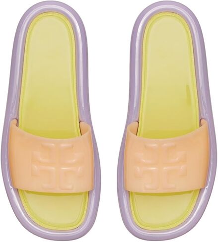 Tory Burch Women's Bubble Jelly Slides (Peach - Citron, US Footwear Size System, Adult, Women, Numeric, Medium, 7) in Saudi Arabia