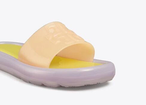 Tory Burch Women's Bubble Jelly Slides (Peach - Citron, US Footwear Size System, Adult, Women, Numeric, Medium, 7) in Saudi Arabia