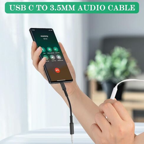 كابل سماعة رأس USB C إلى 3.5 مم، محول دونجل صوت Aux من النوع C ذكر إلى 3.5 مم أنثى، للأجهزة ذات واجهة النوع C (B) in Kuwait
