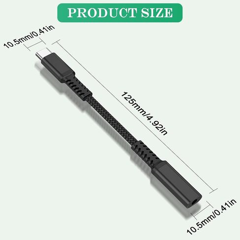 كابل سماعة رأس USB C إلى 3.5 مم، محول دونجل صوت Aux من النوع C ذكر إلى 3.5 مم أنثى، للأجهزة ذات واجهة النوع C (B) in Kuwait