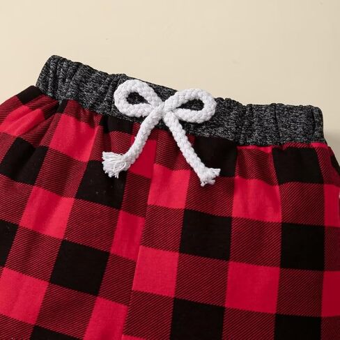 1 Year Old Boy Clothes Fall Winter Baby Boy Clothes Outfits Plaid Button Long Sleeve Hoodie Sweatshirt Pants Sets, Baby Boy Outfit Red Plaid 12-18 Months in Kuwait