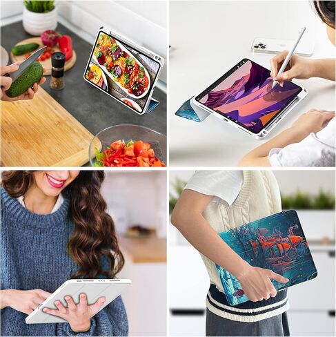 iPad Air 5th Gen Case 2022 / iPad Air 4th Gen Case 2020 10.9/11 Inch-Ai case-Unisex TPU Hard Shell Tablet Case with Tri-Fold Design and Anti-Fingerprint Feature Ultra-Thin Design. in Kuwait