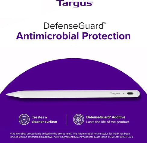 Targus Active Stylus for iPad - Take Notes, Doodle and Navigate Seamlessly, 1:1 Apple Pencil Size and Accepts Original Apple Pencil Replacement Tip (AMM174AMGL) in Saudi Arabia
