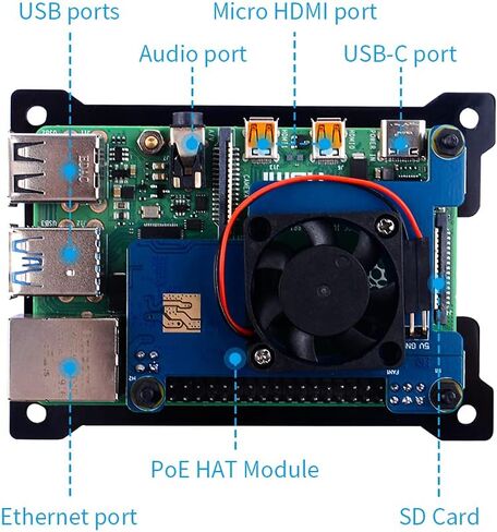 حافظة قبعة GeeekPi PoE لـ Raspberry Pi 4B وPoE HAT in Saudi Arabia