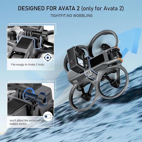 حامل كاميرا STARTRC Avata 2 ممتد لـ DJI Avata 2 /Action5 pro، لـ Gopro، لـ Insta360 X4/X3/Ace Pro، ملحقات حامل الكاميرا الرياضية متعددة الوظائف in Kuwait