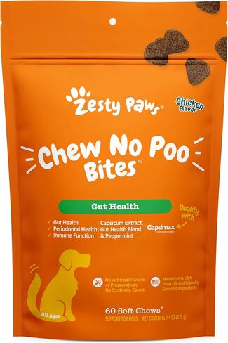 Chew No Poo Bites | Stool Eating Deterrent for Dogs with DE111 Bacillus subtilis Probiotic| Chicken | 90 Count in Saudi Arabia