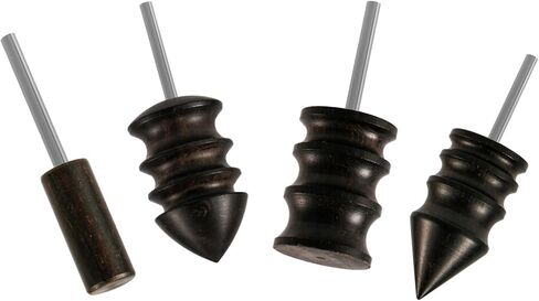 4pcs Leather Burnisher Bits for Rotary Tool, 4 Styles Leather Burnishing Tool Tips Polished Head Ebony Burnishing Machine Accessories for Leather Craft Edges (Style 1) in Kuwait