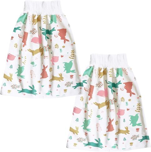 Waterproof Diaper Skirt for Baby Toddler Bed Wetting Training Diaper Shorts for Boys and Girls Night Time (Rabbit+Duck) - L in Saudi Arabia