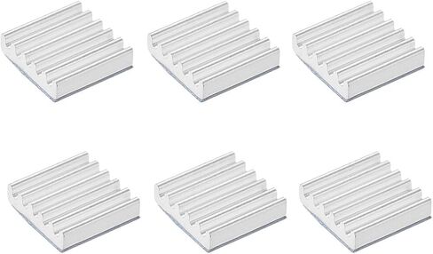 uxcell 10x10x10mm Silver Tone Aluminum Heatsink Thermal Adhesive Pad Cooler for Cooling 3D Printers 6Pcs in Saudi Arabia