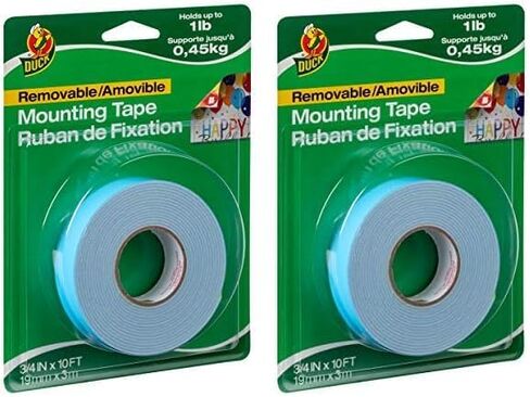 Duck Brand Removable Foam Mounting Tape, 3 in x 10ft, Single Roll, White (1098147) in Saudi Arabia