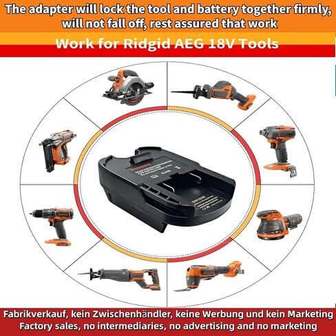 for Ridgid Battery Adapter,Adapter for Milwaukee M18 18V for Dewalt 20V Battery Converter to for Ridgid AEG 18V Li-ion Battery,for Ridgid18V Cordless Power Tools,Adaptor Only in Saudi Arabia