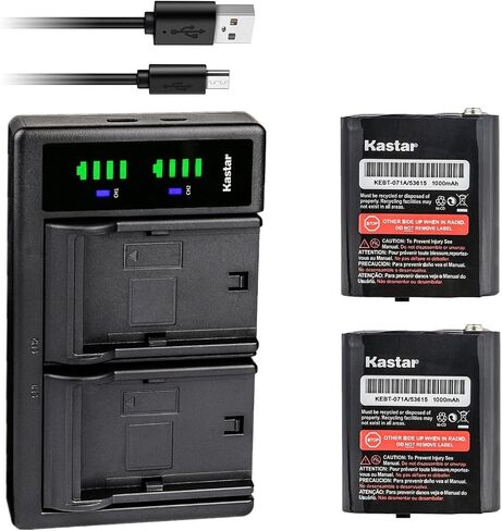 Kastar 2-Pack Battery and Smart Dual Charger Replacement for Motorola TalkAbout T6510 T6530 T6550 T7100 T8500R T8550RCAMO T9500 T9550 T9550XLRCAMO T9580 T9580RSAME T9650 T9650RCAMO T9680 T9680RSAME in Kuwait