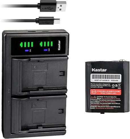 Kastar 2-Pack Battery and Smart Dual Charger Replacement for Motorola TalkAbout T6510 T6530 T6550 T7100 T8500R T8550RCAMO T9500 T9550 T9550XLRCAMO T9580 T9580RSAME T9650 T9650RCAMO T9680 T9680RSAME in Kuwait