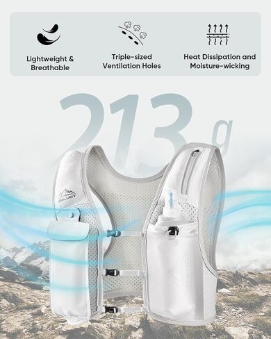 Running Vest for Women Men, USA Original Patent, Adjustable Chest Straps Running Hydration Vest with 500ml Soft Flask, Lightweight Breathable Reflective Running Vest for Trail Running Hiking in Saudi Arabia