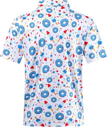 DEOLAX Mens Polo Shirts Fashion Print Mens Golf Shirt Dry Fit Mens Golf Polo Short Sleeve Quick Dry Funny Golf Shirt for Men in Kuwait