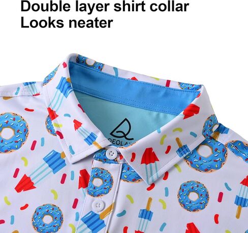 DEOLAX Mens Polo Shirts Fashion Print Mens Golf Shirt Dry Fit Mens Golf Polo Short Sleeve Quick Dry Funny Golf Shirt for Men in Kuwait