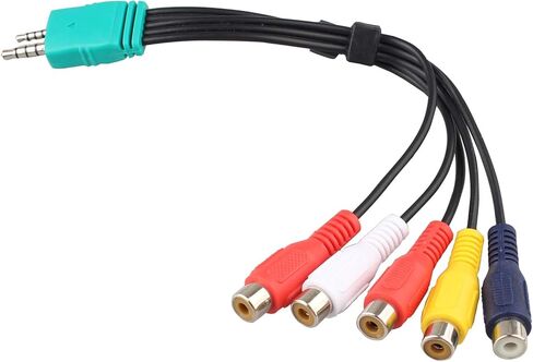 بديل لمحول مكونات التلفزيون، 0.2 متر 3.5 ملم ذكر 2.5 ملم ذكر إلى 5 RCA أنثى التوصيل كابل محول الصوت والفيديو AV لتلفزيون LED LCD in Kuwait